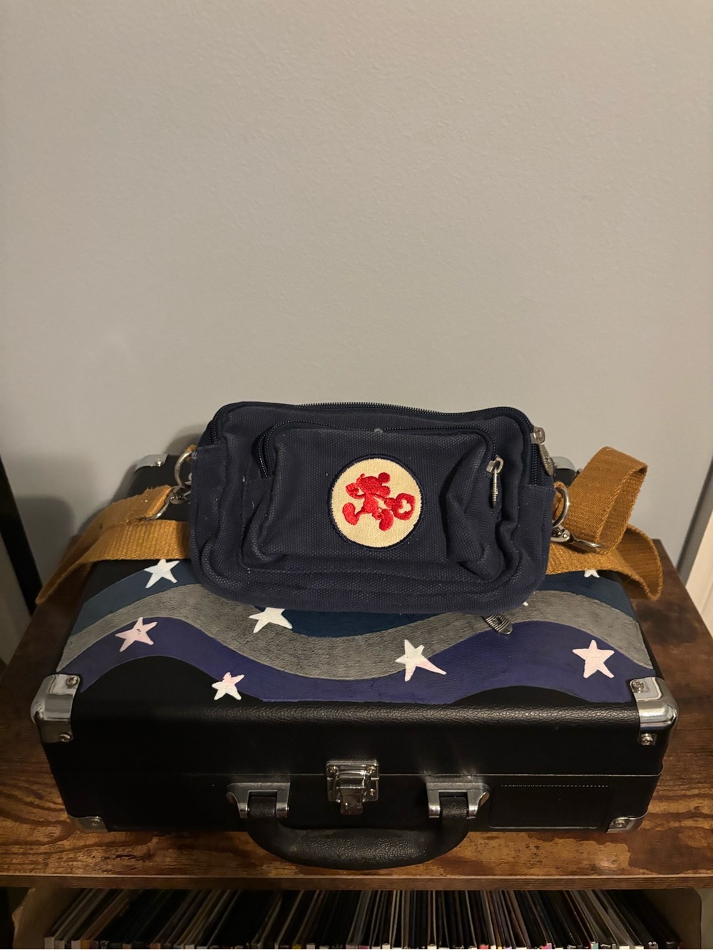 Vintage Style Navy Canvas Mickey Bag